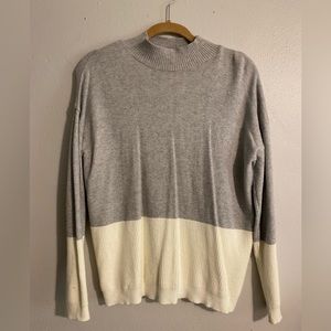 Two toned grey and white turtle neck